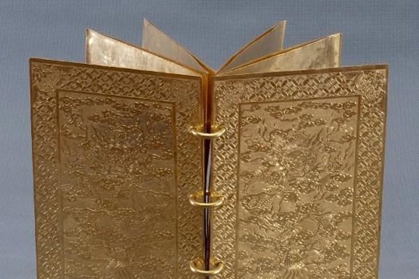 Ancient royal gold books on display in Hanoi