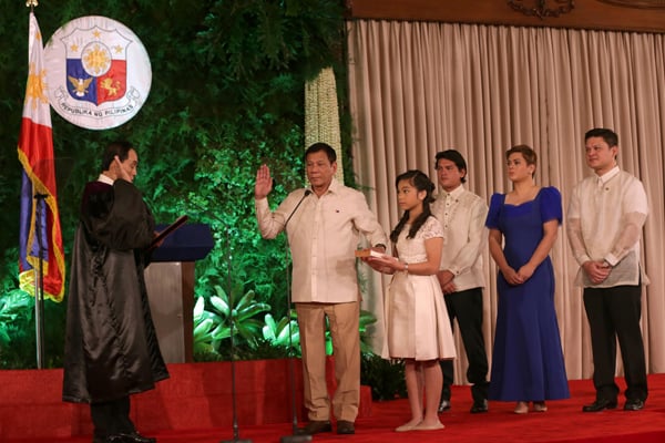 Duterte sworn in as the Philippines' 16th president