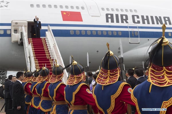 Chinese premier arrives in Mongolia for official visit, Asia-Europe summit