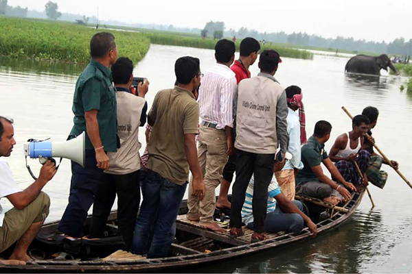 Mammoth effort to save flood-stranded Indian elephant