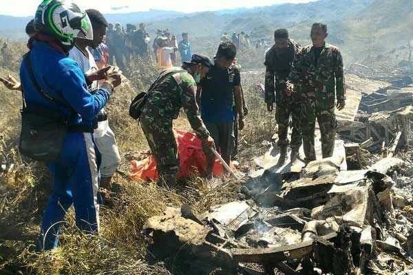 Indonesia air force plane crashes, killing all 13 on board