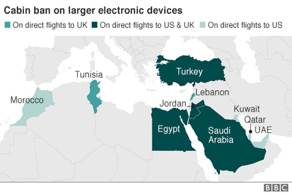 Flight ban on laptops 'sparked by IS threat'