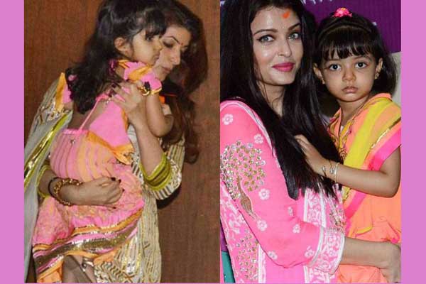 Ash, Twinkle in traditional Indian attire with daughters