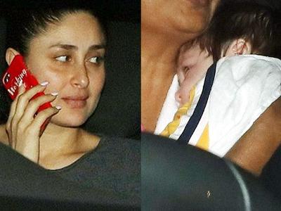 Kareena takes baby Taimur out for a spin