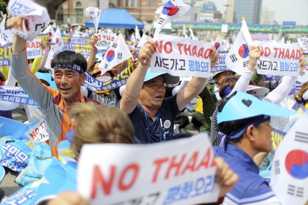 S. Koreans protest against US missile defence system