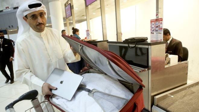 Laptop bans on flights come into effect