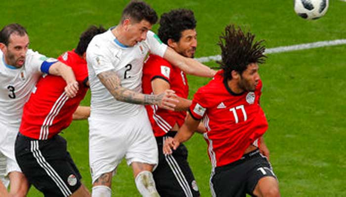 Gimenez scores to lift Uruguay over Egypt 1-0 in Group A