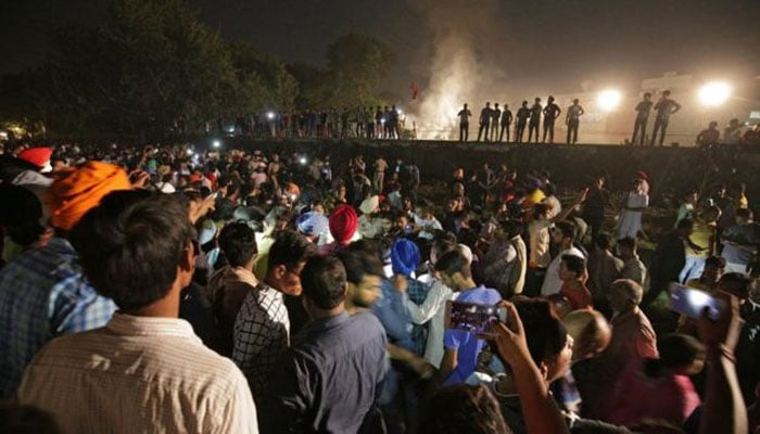 India train mows down crowd killing scores