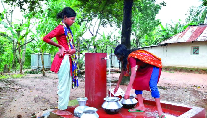 Hill people get safe water supply through pipeline