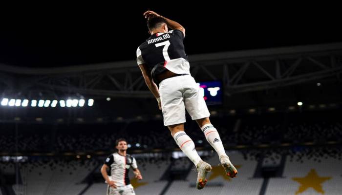 Ronaldo double puts Juventus on brink of nine in a row