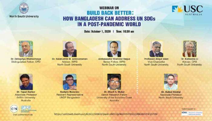 Discussion on addressing SDGs in post-pandemic world on Oct 1