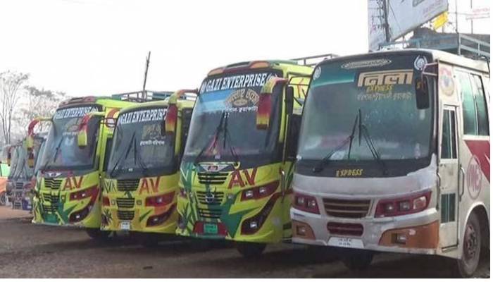 Buses plying on 10 routes from Jhalokati to Barisal-Khulna suspended
