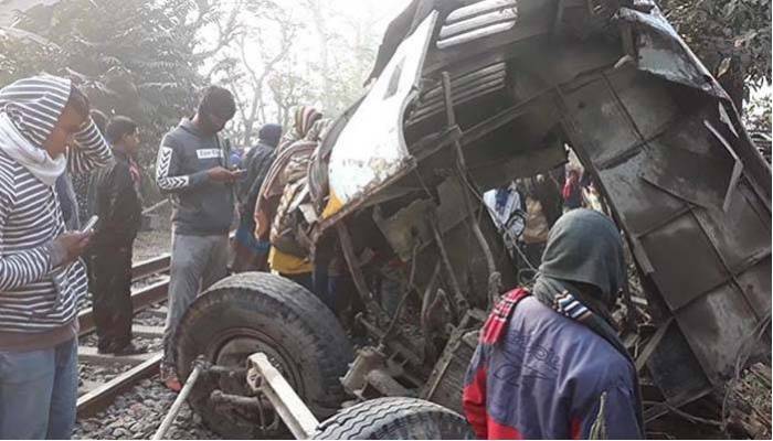 12 killed in  Joypurhat bus-train collision