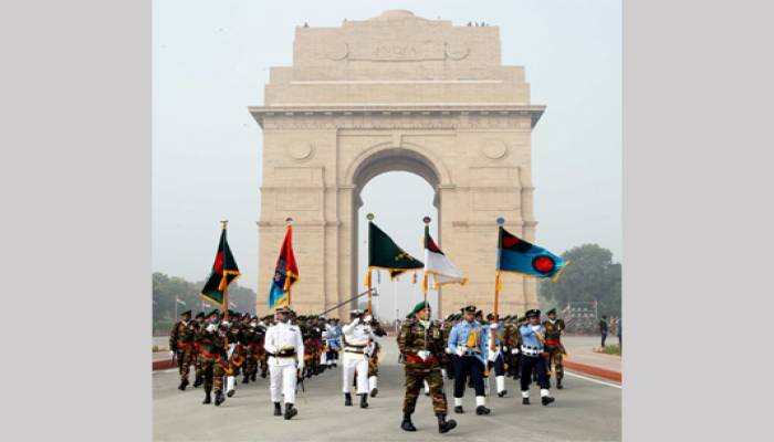 Tri-service Bangladesh contingent leads India’s Republic Day Parade