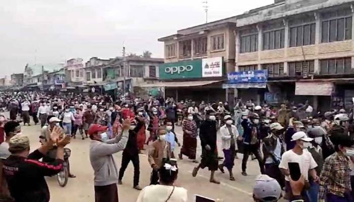 Hundreds join third day of anti-coup protests in Myanmar
