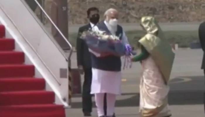 Narendra Modi arrives in Dhaka