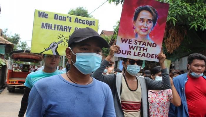 Myanmar protesters take up Easter eggs