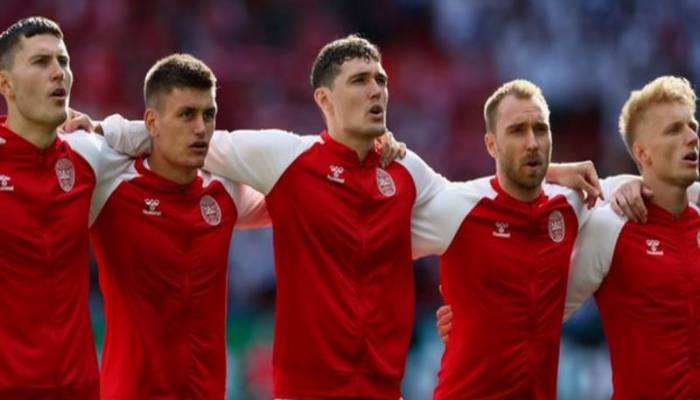 Denmark midfielder 'awake' after collapsing on pitch