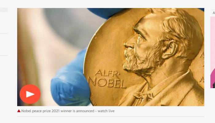 Journalists Ressa and Dmitry win Nobel Peace Prize