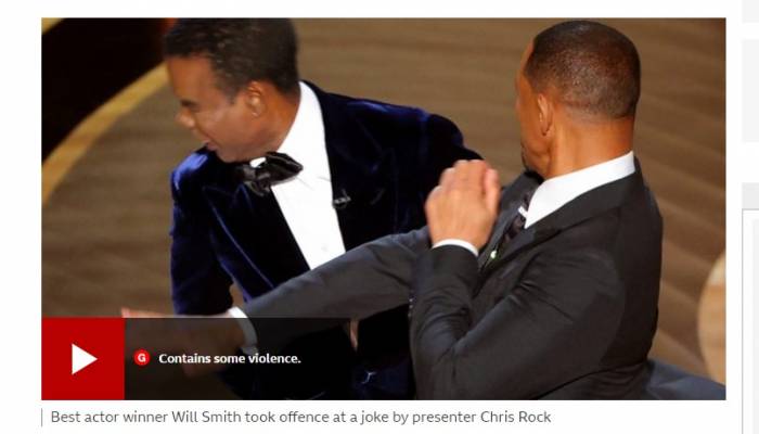 Will Smith hits Chris Rock on Oscars stage