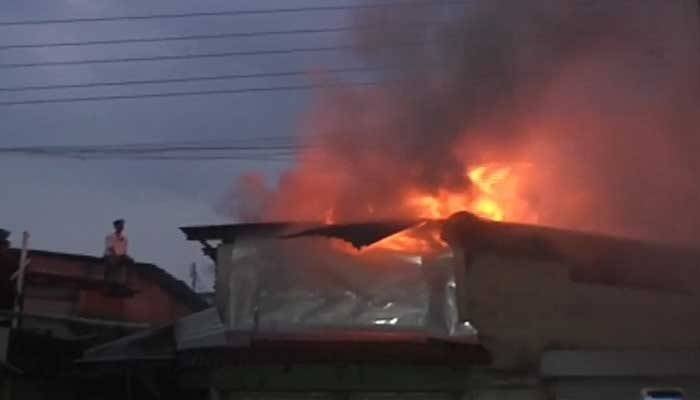 Terrible fire at Hawkers Market in Sylhet doused