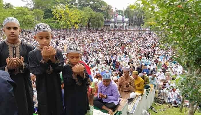 Millions of devotees in the congregation of Shahi Eidgah in Sylhet