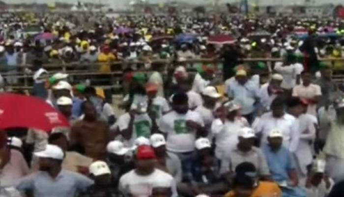 People in thousands thronging Padma Bridge opening rally