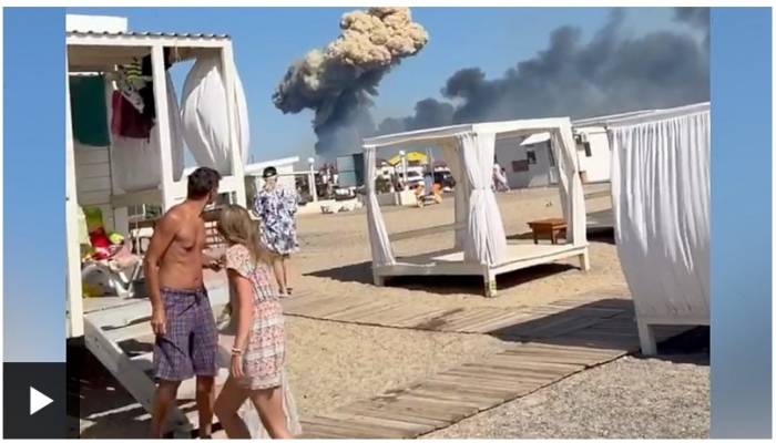 Ukraine war: Blasts rock Russian airbase in annexed Crimea