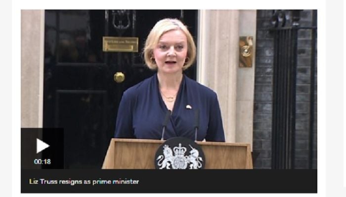 Liz Truss resigns as UK prime minister