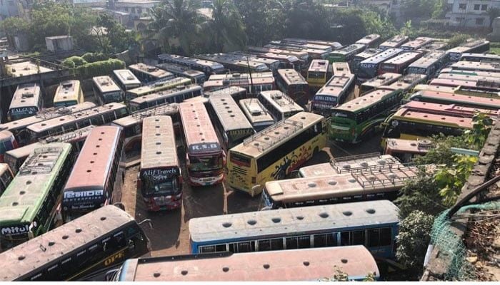 Transport strike starts in eight districts of Rajshahi