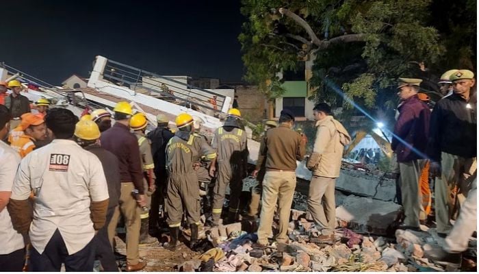 Many feared trapped as apartment block collapses in Lucknow