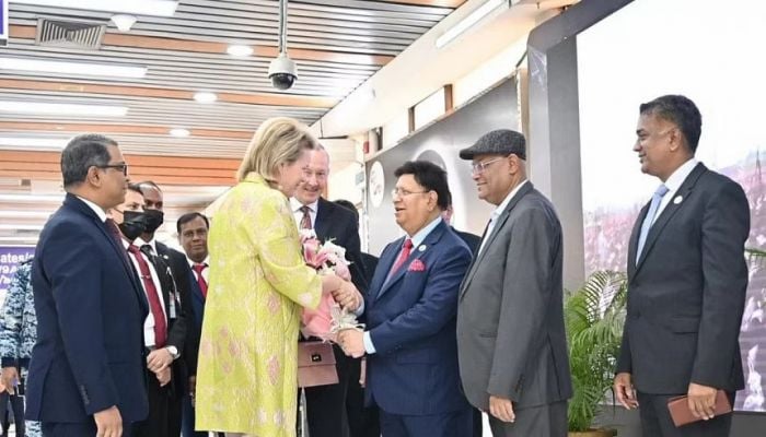 Belgium Queen Mathilde arrives in Dhaka
