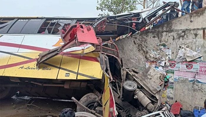 16 killed as bus falls into ditch in Madaripur