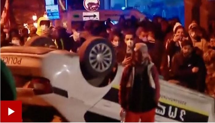 Police push back protesters in Georgian capital