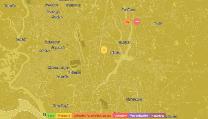 Dhaka air quality unhealthy for sensitive groups