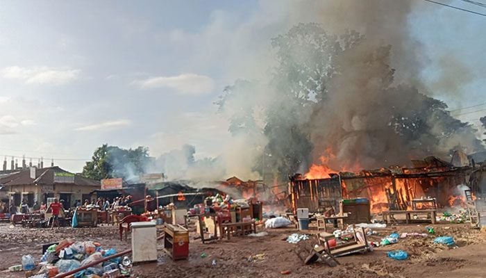 Fire guts 12 shops in Dighinala