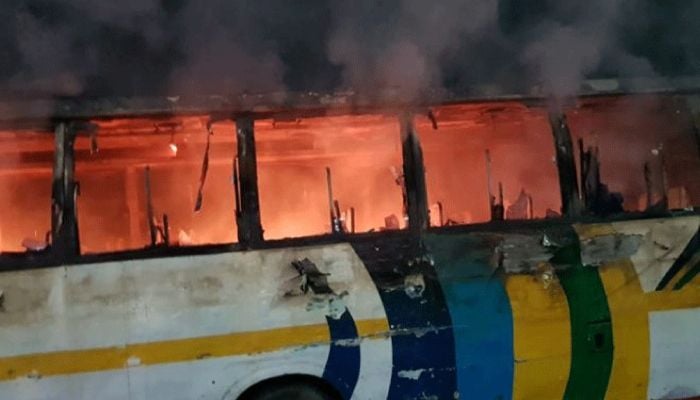 3 buses torched within an hour in Dhaka