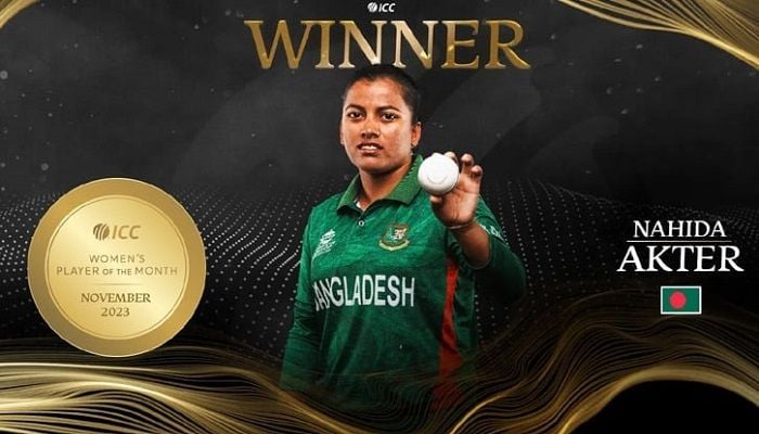 Nahida 1st Bangladeshi woman to win ICC 