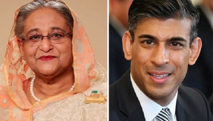 British PM Sunak greets Sheikh Hasina