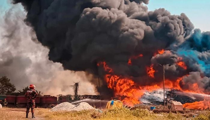 Massive fire breaks out in BIWTA warehouse