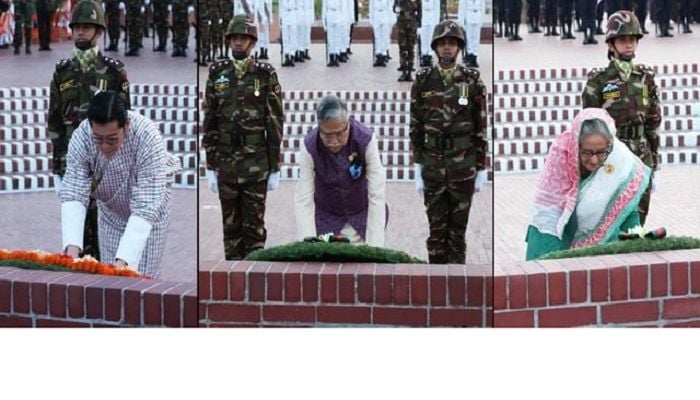 President, PM, Bhutanese King pay homage to Liberation War martyrs