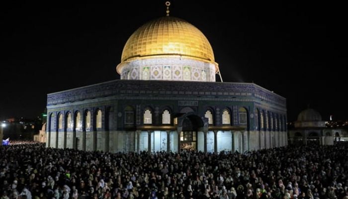 Palestinian Muslims mark sad and tense 'holiest Ramadan night' in Jerusalem