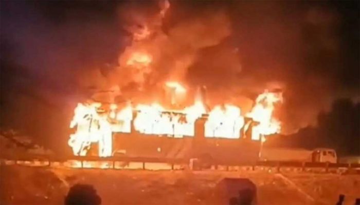 9 killed as bus catches fire in India's Haryana