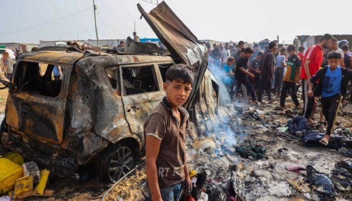 Gaza officials say 40 killed as Israeli strikes set tents ablaze