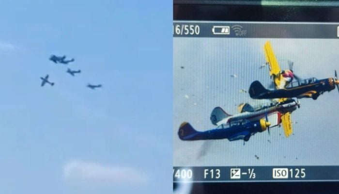 Pilot dies after planes collide at Portugal air show