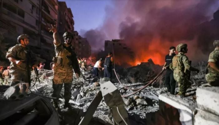 Dozens of buildings razed in Israeli strikes on south Beirut