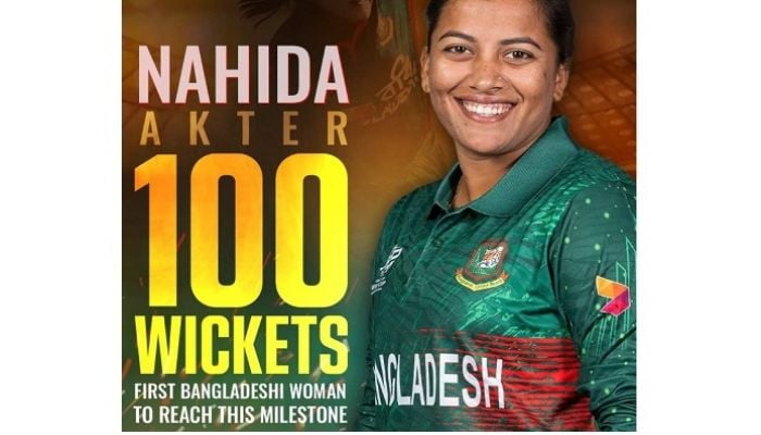Nahida first Bangladeshi to claim 100-wicket in T20Is