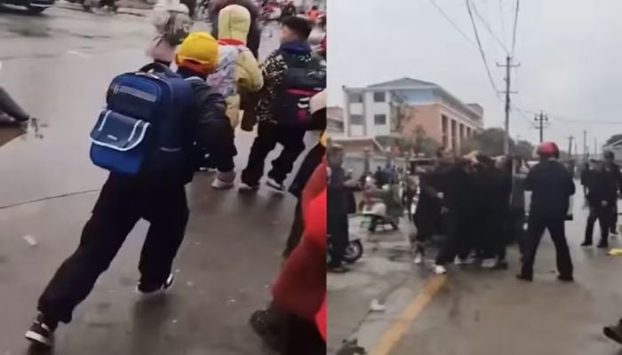 Many children injured in car crash outside China school