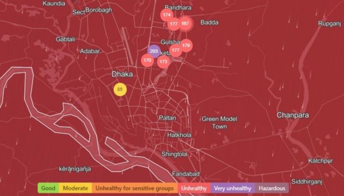Dhaka's air quality remains 'unhealthy'