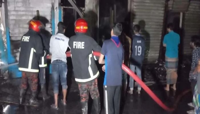 Fire guts 15 shops in Munshiganj